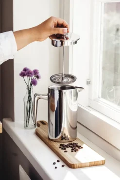 Heirol coffee press stainless steel, 1 L. 8 cups Silver-coloured Discount