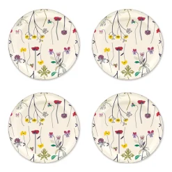 Åry Home Herbarium coaster Ø11 cm 4-pack, Off-white Multi New
