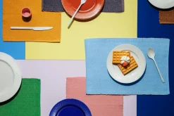 Lyngby Porcelæn Herringbone placemat 30x43 cm, Turquoise Blue Best