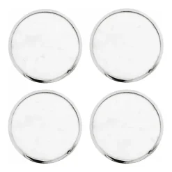 Hilke Collection coaster 4-pack, White marble-nickle plated brass Silver-colouredWhite Sale