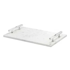Hilke Collection tray 40.5x25.5 cm, marble-nickle plated brass White Best