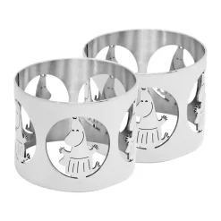 Hilke Collection Hilke X Moomin napkin rings Moominmamma 2-pack, Nickel-plated brass Silver-coloured Hot