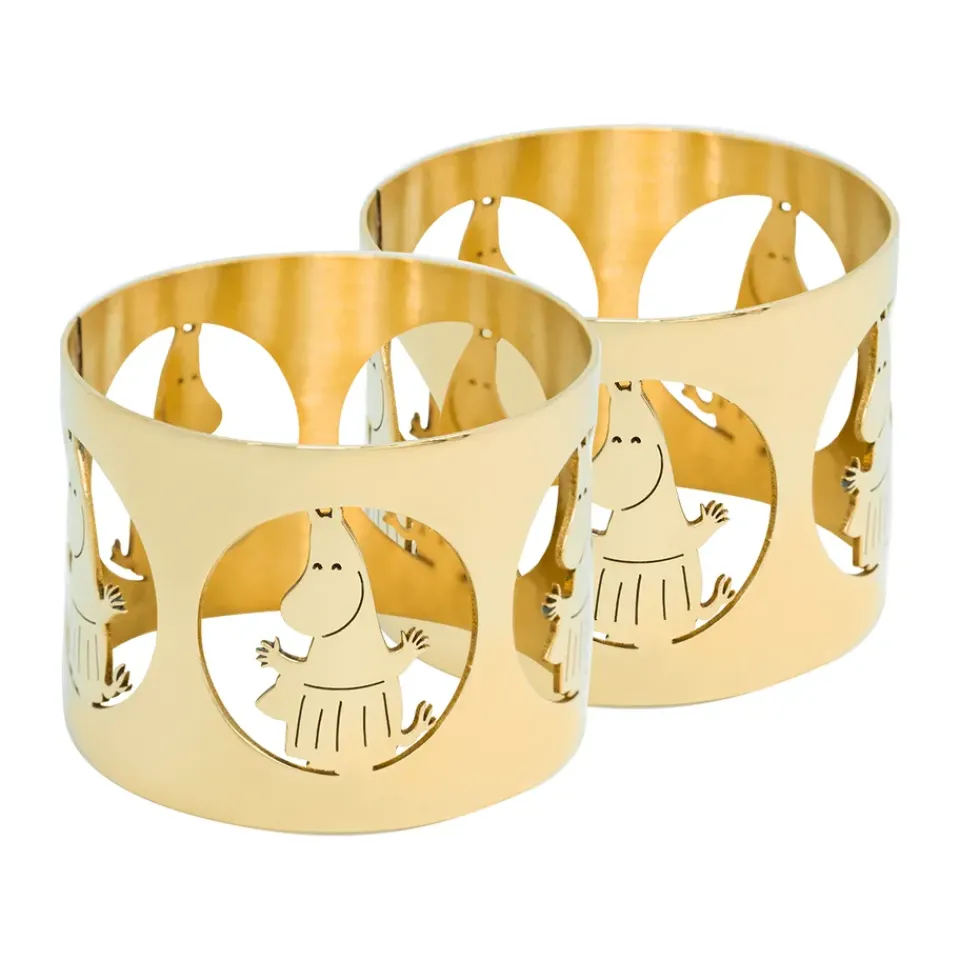 Hilke Collection Hilke X Moomin napkin rings Moominmamma 2-pack, Brass Gold-coloured Hot