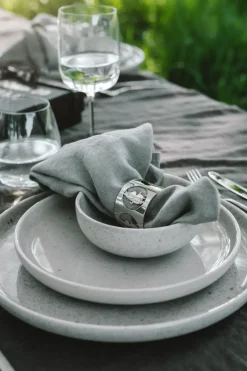 Hilke Collection Hilke X Moomin Napkin Rings Moomintroll 2-pack, Nickel-plated brass Silver-coloured Clearance