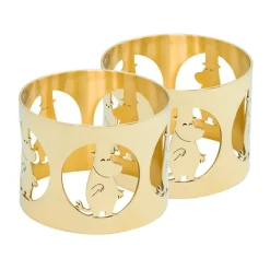 Hilke Collection Hilke X Moomin napkin rings Moominpappa 2-pack, Nickel-plated brass Gold-coloured Sale