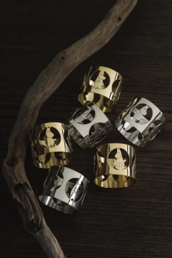 Hilke Collection Hilke X Moomin napkin rings Moominpappa 2-pack, Nickel-plated brass Gold-coloured Sale