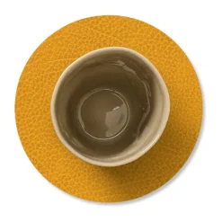 LIND DNA Hippo coaster circle, curry YellowOrange Online
