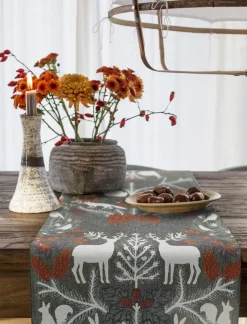 Ekelund Linneväveri Hjortnäs table runner 35x120 cm, Grey Best