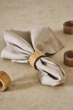 Scandi Living Hollow napkin ring Ø5 cm 4-pack, Acacia Brown Sale