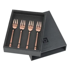 Broste Copenhagen Hune cake fork 4-pack, titanium espresso Brown Outlet