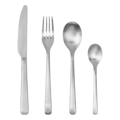 Broste Copenhagen Hune cutlery 16 pcs, Brushed satin Silver-coloured Best