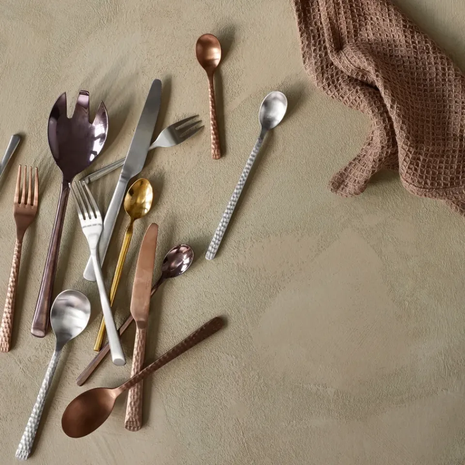 Broste Copenhagen Hune teaspoon, copper hammered Gold-coloured Outlet