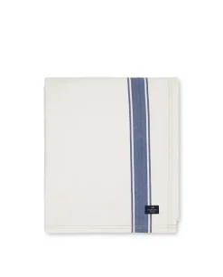 Lexington Icons cotton Herringbone tablecloth 150x250cm, White-blue Beige Sale