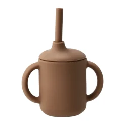 Scandi Living Idun mug with silicone straw 120 ml, Hazel Brown Outlet
