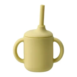 Scandi Living Idun mug with silicone straw 120 ml, Lemon Yellow Hot