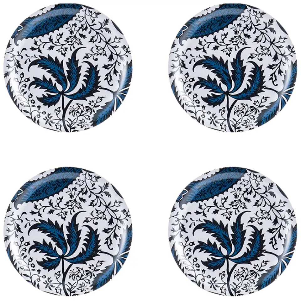 Åry Home Indian Indigo glass coaster 4-pack, Ø 11 cm Blue