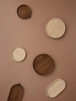 OYOY Inka wooden tray round Ø30 cm, Nature Brown Clearance