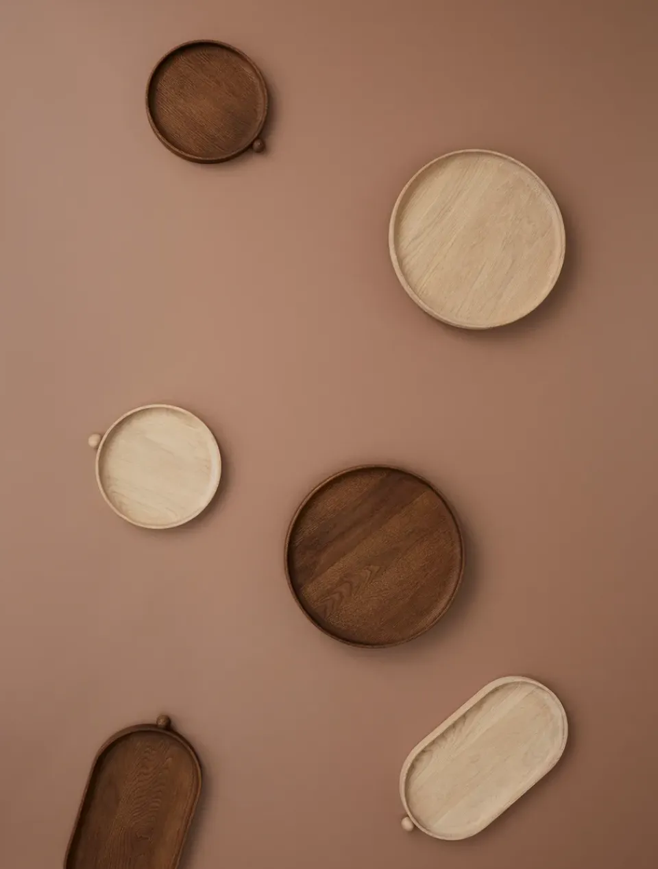 OYOY Inka wooden tray round Ø30 cm, Nature Brown Clearance