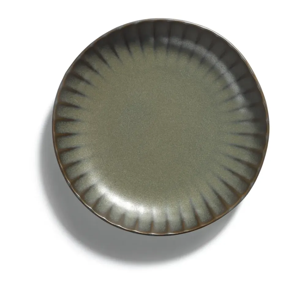 Serax Inku high plate M Ø21 cm 2-pack, Green New