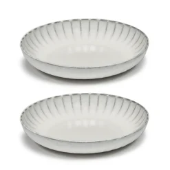 Serax Inku high plate M Ø21 cm 2-pack, White