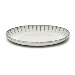 Serax Inku oval serving bowl M 15.4x22 cm, White Clearance
