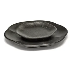 Serax Inku ridged plate S 8.9 cm, Black Clearance