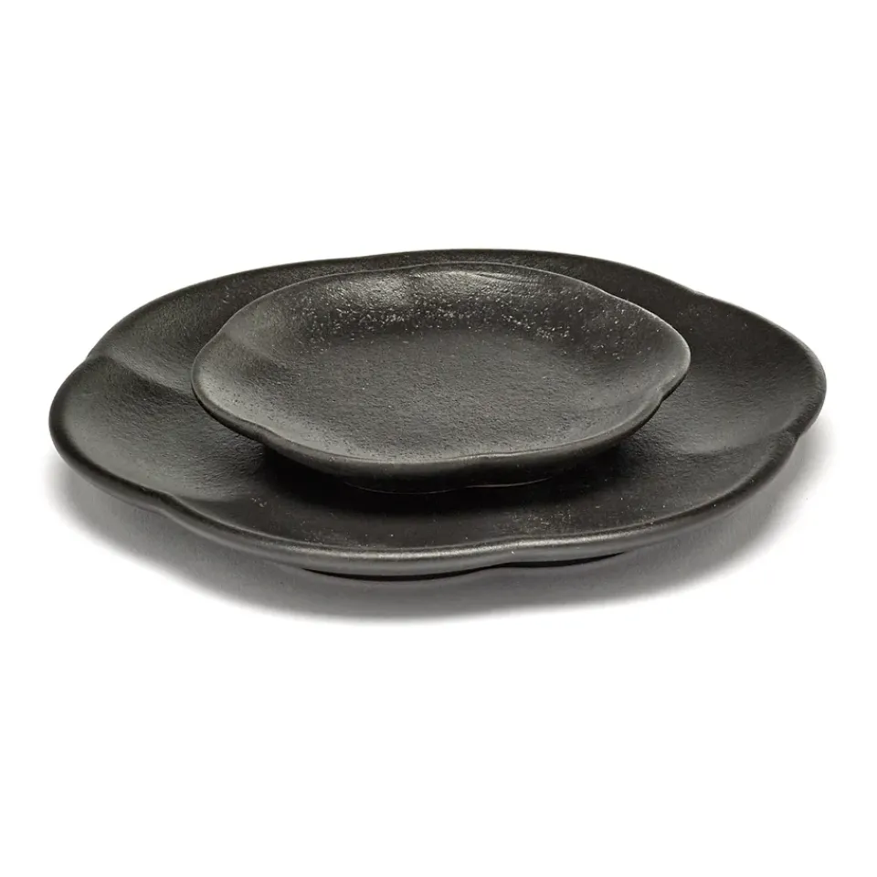 Serax Inku ridged plate S 8.9 cm, Black Clearance