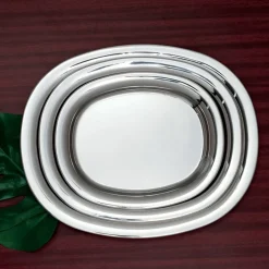 Alessi JM13 serving tray, 30 cm Silver-coloured
