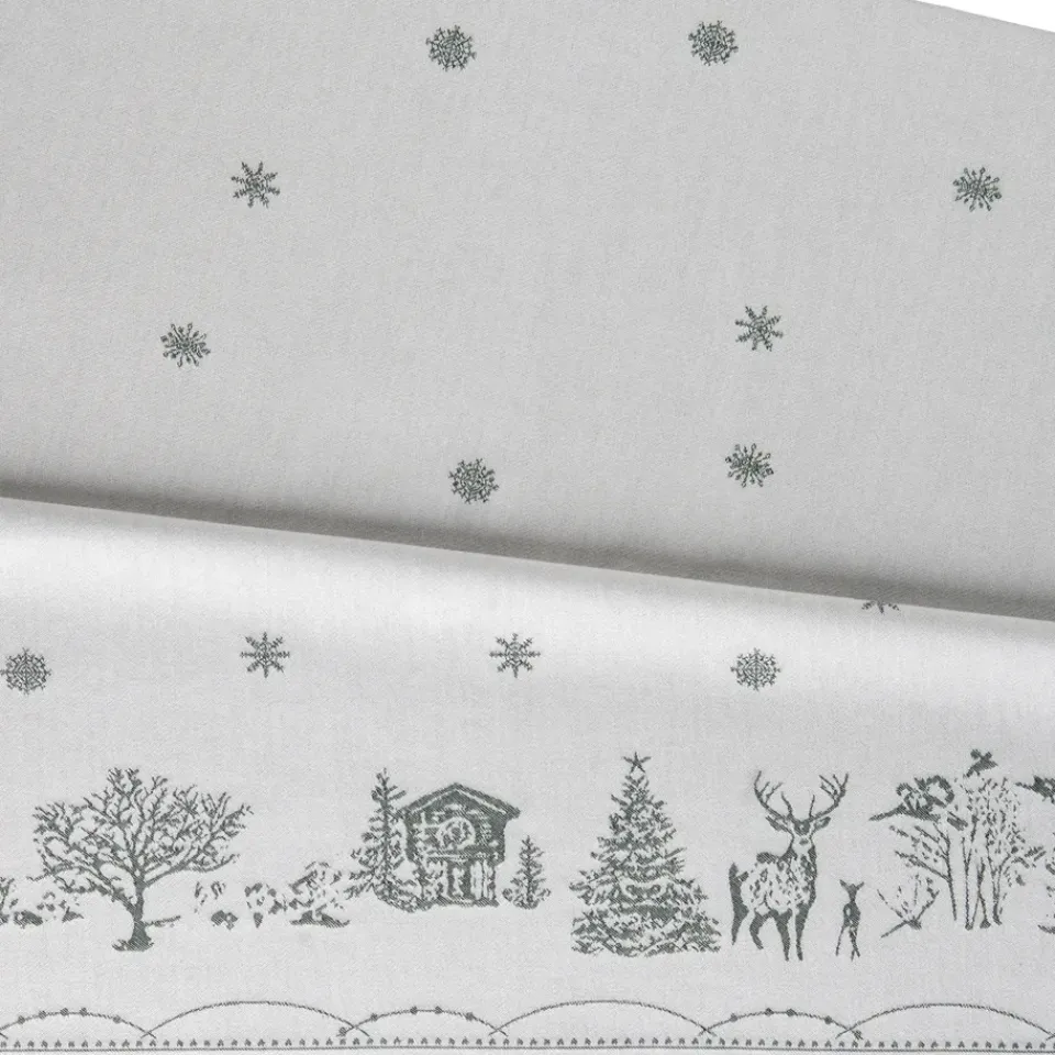 Wik & Walsøe Julemorgen tablecloth, White-green, 140x300 cm WhiteGreen Online