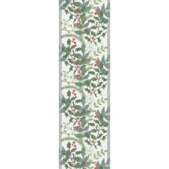 Ekelund Linneväveri Julia table runner 35x120 cm, white- Green Clearance