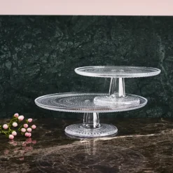 Iittala Kastehelm cake stand small, clear Transparent Outlet