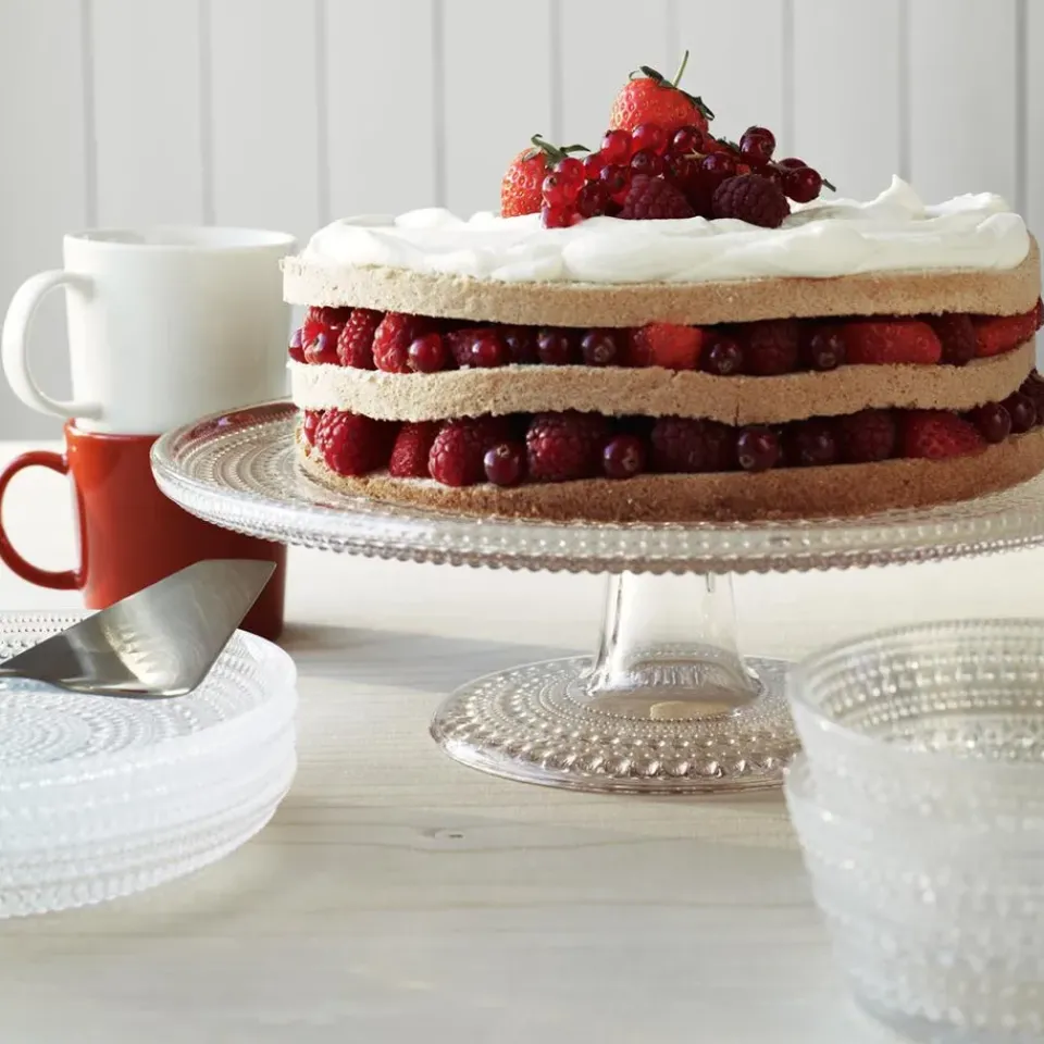 Iittala Kastehelmi cake plate, large, 31.5 cm Transparent Online