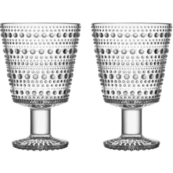 Iittala Kastehelmi drinking glass with stem 26 cl 2-pack, Clear Transparent Discount