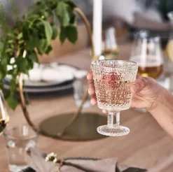 Iittala Kastehelmi water glass on base 26 cl 4-pack, clear Transparent Discount