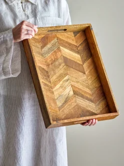 Bloomingville Katalyn serving tray 30x40 cm, Natural Brown New