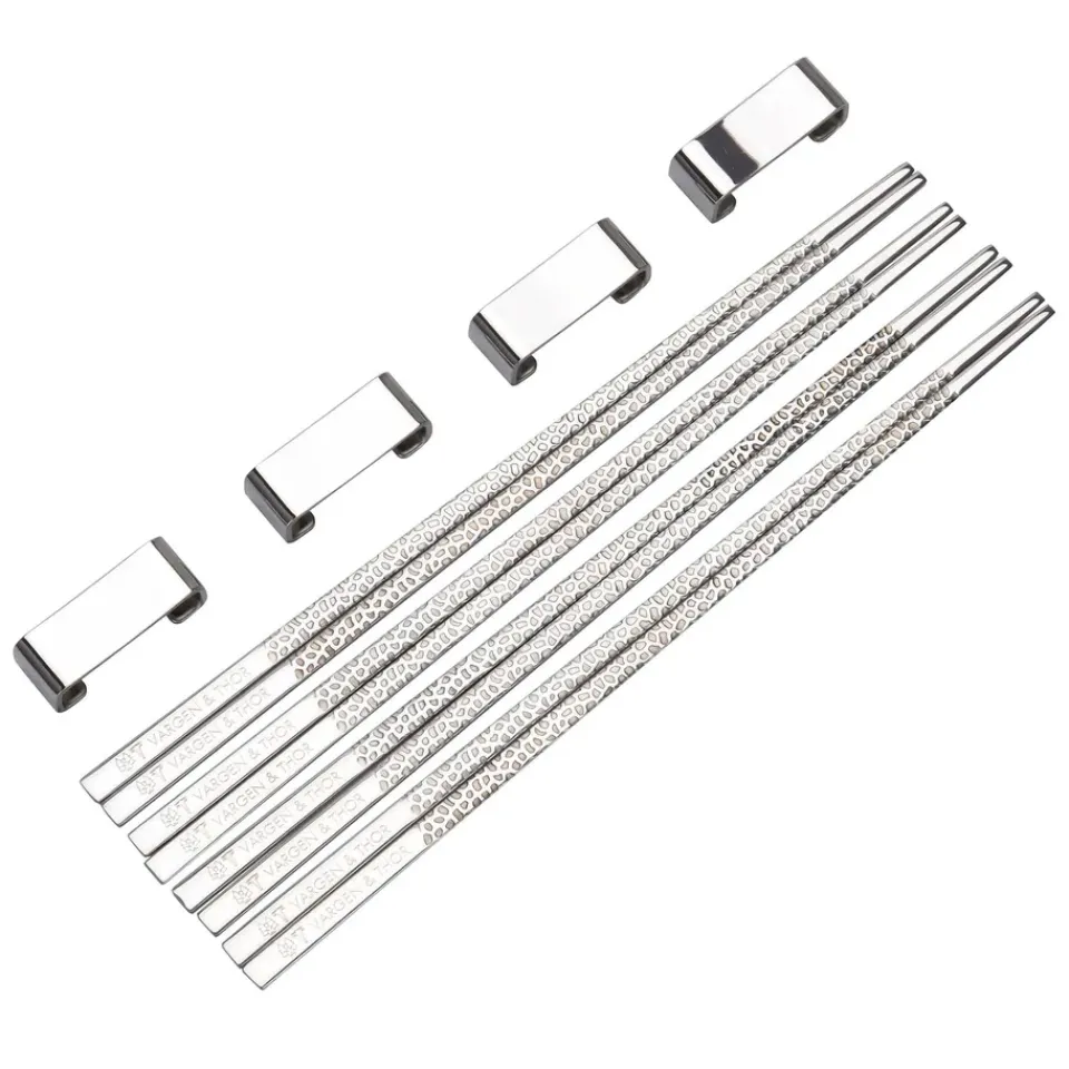 Vargen & Thor Kito Chopsticks 4-pack, Silver Silver-coloured Online