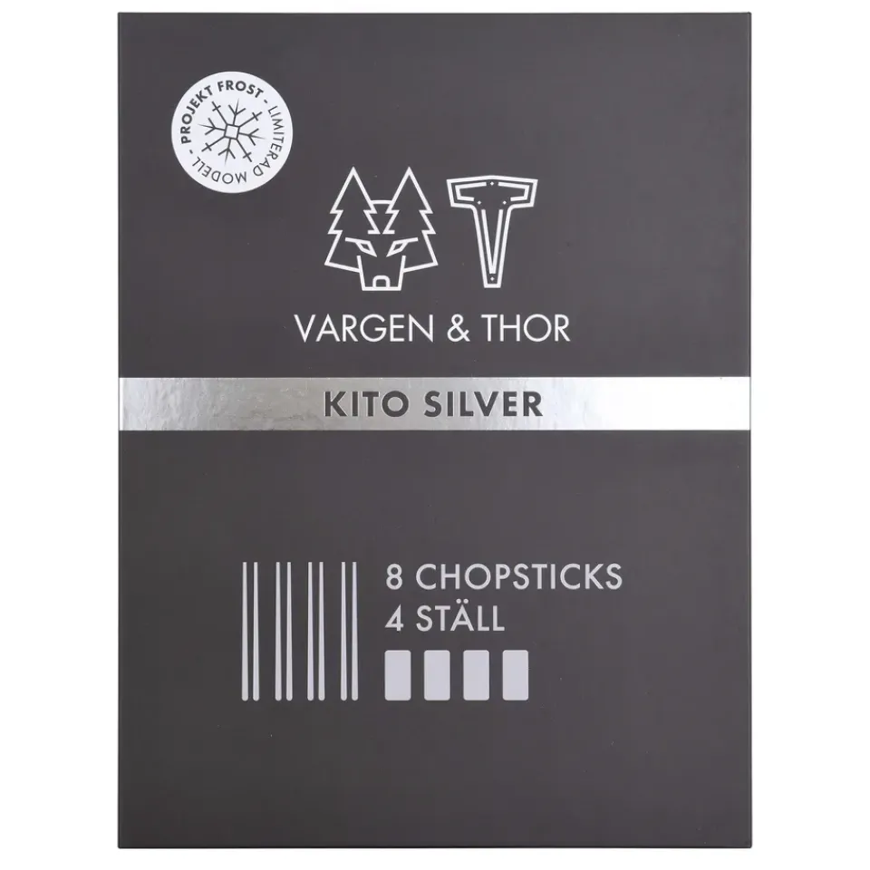 Vargen & Thor Kito Chopsticks 4-pack, Silver Silver-coloured Online