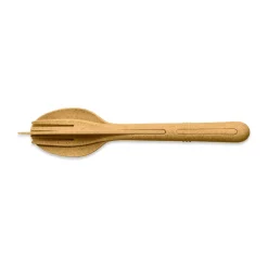 Koziol Klikk cutlery 3 pieces, Natural wood Yellow Sale