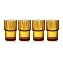 Bitz Kusintha café glass 38 cl 4-pack, Amber Orange