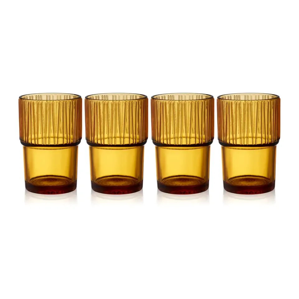 Bitz Kusintha café glass 38 cl 4-pack, Amber Orange