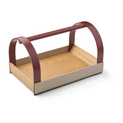 Gejst Kydo tray with handles 40.5x27x23.5 cm, Oak-grey burgundy Red Outlet