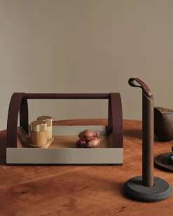 Gejst Kydo tray with handles 40.5x27x23.5 cm, Oak-grey burgundy Red Outlet