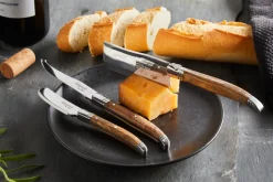 Hâws Laguiole By cheese knife set with cutting board 4-piece, Bamboo-olive wood-stainless steel BrownSilver-coloured Discount