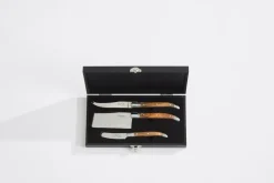 Hâws Laguiole By cheese knife set 3-piece, Olive BrownSilver-coloured Clearance