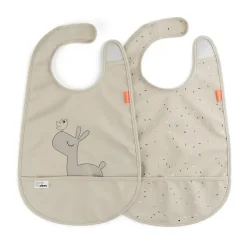 Done by deer Lalee bib with velcro 2-pack, Sand Beige New
