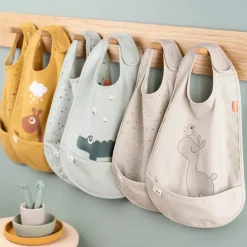 Done by deer Lalee bib with velcro 2-pack, Sand Beige New
