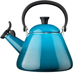 Le Creuset Kone kettle with whistle, Deep Teal BlueBlack New