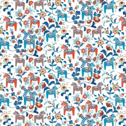 Arvidssons Textil Leksand oilcloth, Blue-orange Multi Clearance