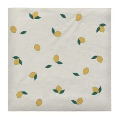 Broste Copenhagen Lemon napkin 33x33 cm 20-pack, Off-white yellow WhiteYellow Hot