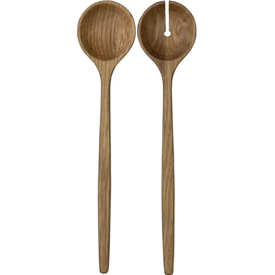 Tell Me More Levi salad cutlery set, Oak Brown Outlet